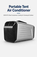 Aire Acondicionado Portátil para Camping, 5200 BTU, Enfriamiento Rápido, Silencioso, Ligero, 400W Bajo Consumo para RV