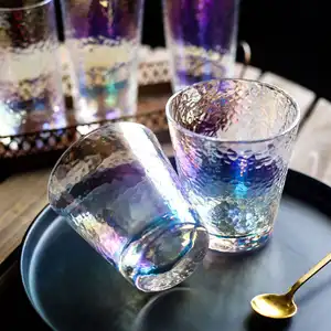 중동 시장 아랍어 스타일 유리 찻잔과 접시 세트 라마단 달 차와 커피 컵
