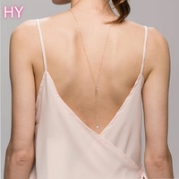 Chaîne de corps de mariée en zircon, bijou de mode de luxe léger, chaîne de dos tendance, vente chaude HY