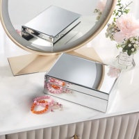 Boîte à bijoux moderne en verre artisanal avec miroir, épaisseur 4mm/5mm/6mm, décorative pour objets préférés de mariage et de Pâques