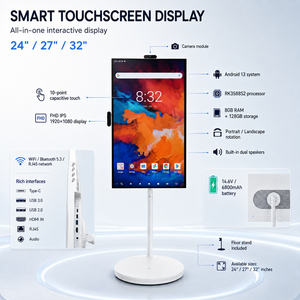 Écran intelligent interactif mobile blanc de 27 pouces avec support <span class=keywords><strong>WiFi</strong></span> pour affichage tactile Full HD pour l'éducation en ligne et les réunions - Product Image 2