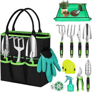 Juego de 12 Herramientas de Jardinería de Aluminio Duradero, Kit de Herramientas Manuales de Jardín Resistentes con Bolsa de Almacenamiento - Product Image 1