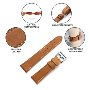 Correa de cuero genuino para <span class=keywords><strong>Samsung</strong></span> para Huawei Garmin GT Relojes 20-22mm Tamaño universal Tipo de negocios Hebilla de PIN Bandas de reloj inteligente - Product Image 2