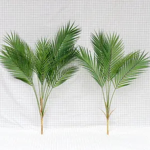 Artificial Decoration M199 Wholesale Artificial Plants Leaves Real Touch Areca Palm Leaf Artificial Tropical Palm Leaves For Party Home Decoration