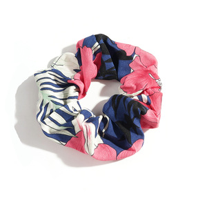Nouveau chouchou et bandeau imprimé léopard et floral bohème – Tissu très élastique, cadeau naturel - Product Image 5