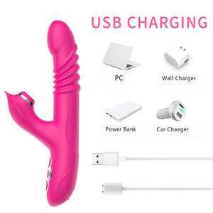 Delove Vibrator Kelinci Motor Ganda Teleskopik Dildo G Spot Masturbasi 2 In 1 Mainan Seks Untuk Wanita - Product Image 4