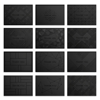 Tarjetas de Agradecimiento Corporativas Personalizadas de 150x100mm, Cartulina Negra de 500GSM, Grabado en Relieve Incoloro, Escudo Geométrico, Notas VIP