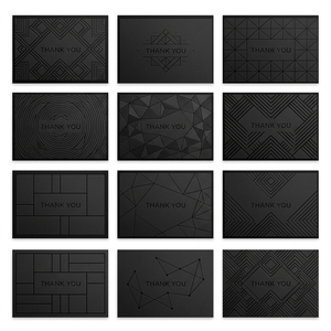 Cartes de remerciement personnalisées pour entreprises 150x100mm, carton noir 500GSM, gaufrage à sec incolore, motif géométrique, notes VIP - Product Image 3
