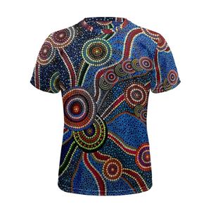 Uniforme de fútbol cómodo y transpirable Diseño de <span class=keywords><strong>arte</strong></span> indígena <span class=keywords><strong>australiano</strong></span> Imprimir camisetas deportivas Camisetas personalizadas - Product Image 3