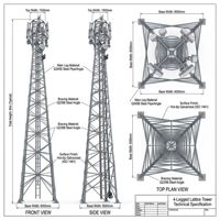 Torre de Acero Galvanizado en Caliente de Alta Resistencia para Telecomunicaciones y Comunicación Inalámbrica, 5G