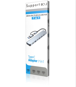 Pastall multifuncional 4-8 puertos USB 2,0/3,0 adaptador de concentrador divisor de concentrador de aluminio para ordenador portátil Monitor Stock - Product Image 5