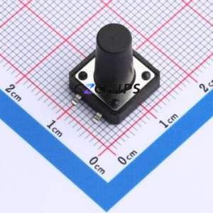 TS016-TBW1EH16.0 Tactile Switch SMD-4P,12x12mm Switch Single Pole Single Throw Round Button 1.8N Vertical Mount - Product Image 1