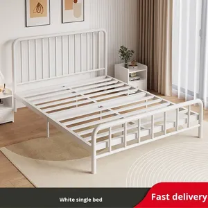 Lit double en fer, design moderne et simple, 1,8 m, 1,5 m, 1,0 m, cadre métallique non pliable, pour <span class=keywords><strong>chambre</strong></span> d'<span class=keywords><strong>adulte</strong></span> - Product Image 3