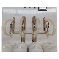 Machine de remplissage de liquide semi-automatique pour détergent javel hypochlorite 4 buses petite bouteille en plastique jerrycan anti-corrosion