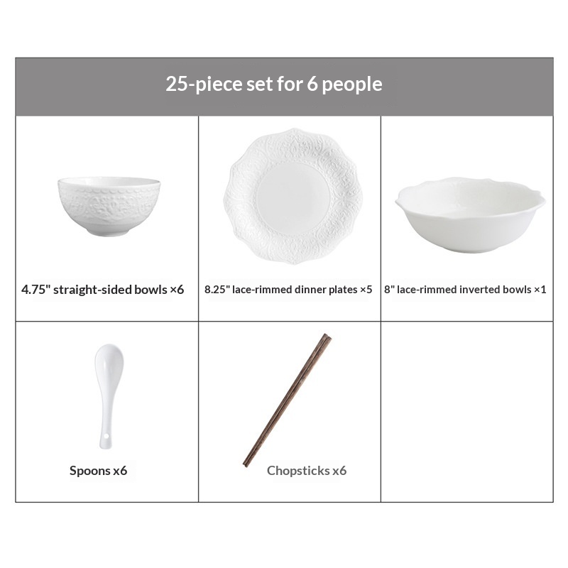 white 25 heads for six people