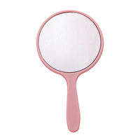 Groothandel Custom Logo Spa Draagbare Plastic Cosmetische Vintage Regenboog Ronde Plastic Make Hand Held Spiegel