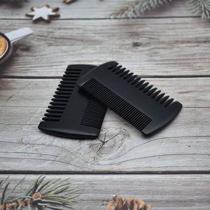 Custom Logo Handmade Double Wide Tooth Pocket Comb Black Peach Wooden Comb for Bathroom - Product Image 5