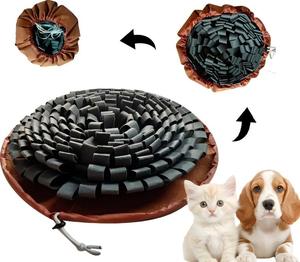 Nouveau style de tapis d'olfaction moderne, portable et pliable pour chats, en <span class=keywords><strong>feutre</strong></span>, à motif floral, pour l'entraînement et la distribution de nourriture dissimulée - Product Image 1