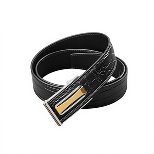 Boucle à ardillon en cuir de vachette, design carré 3D vintage, écologique, imperméable, robuste, durable, légère et confortable, 3,8 cm - Product Image 5