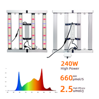 Lampu LED Grow Light ANDY Indoor Dimmable Full Spectrum Biru Merah 4 Bar Aluminium Alloy 240W untuk Rumah Kaca Tanaman