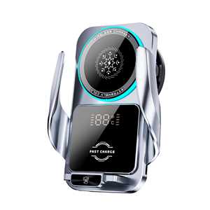 Cargador Inalámbrico Rápido de 15W para BMW con Refrigeración, Sensor Infrarrojo, Soporte para Rejilla de Ventilación, Aleación de Aluminio Transparente - Product Image 1