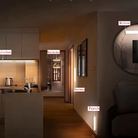 Lumière LED à détecteur de mouvement sans fil, lumière nocturne LED rechargeable de type C, lampe de placard, lampe de garde-robe, rétroéclairage d'escalier pour la cuisine