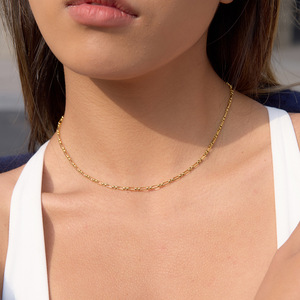 Geometric Line 18K Gold Stainless Steel <b>Chain</b> Necklace for Women Everyday Wear - Product Image 3