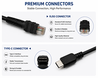 Kabel Data Pemindai Barcode SOTESIN Tipe-C ke RJ50 Cocok untuk Zebra Symbol LI3608 DS3608 DS3678 Grosir Produsen OEM