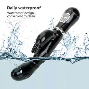 Casemee Dual-Motor Vibrator kelinci 10 kecepatan, bertenaga USB bertekstur poros g-spot + Stimulator klitoris kelinci tahan air - Product Image 5