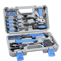 Ensemble d'outils de quincaillerie en acier au carbone vert durable de 39 pièces, vente directe usine, pour réparation automobile et usage domestique, marteaux, tournevis, mallette rigide, OEM