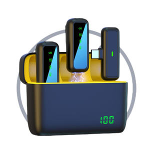 Microphone Lavalier Sans Fil pour <span class=keywords><strong>iPhone</strong></span> & Android Type C USB-C, Mini Micro Cravate Anti-Bruit avec Lumières LED, Portée 50m - Product Image 3