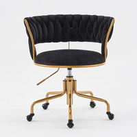 Chaise élévatrice de conception moderne professionnelle chaise de bureau de salon en tissu de velours noir pour salle de maquillage