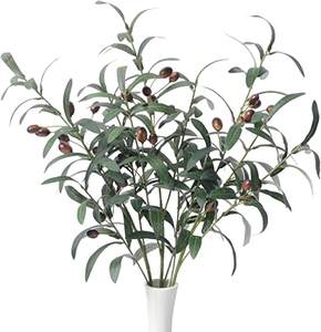 <span class=keywords><strong>Prix</strong></span> usine 74 cm <span class=keywords><strong>tige</strong></span> unique plantes d'olive artificielles branches feuilles pour la décoration de mariage de festival à la maison - Product Image 5