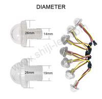 Luces LED de Punto para Atracciones de Feria, Forma de Cabujón, Direccionables Digitalmente, de 26 mm