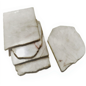 White Agate Coasters Slices 7mm Thickness Handmade Natural Stone Gemstone Table Decor Feng Shui Mascot - Product Image 1