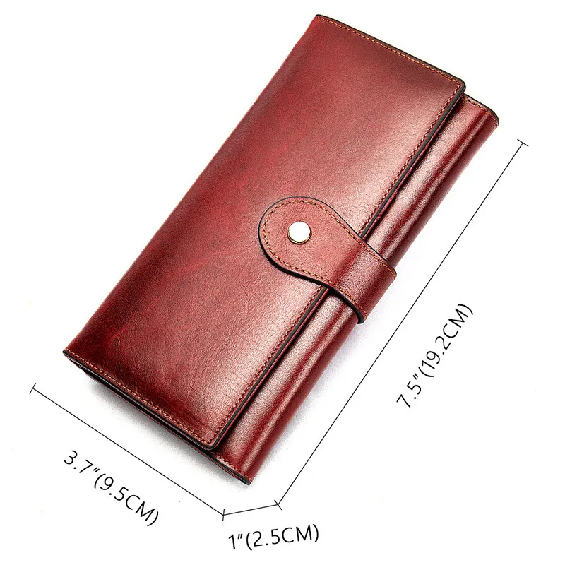 Factory wholesale multiple card slot rfid anti genuine leather women wallet