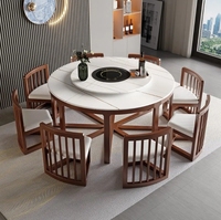 Table à manger pour la maison, meubles pour petit appartement, table ronde pliante en bois massif