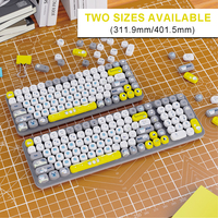 Nouveau clavier sans fil USB 2.4G à membrane 84 touches, taille 75%, motif dessin animé mignon, coloré et portable