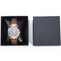Boîte d'emballage pour montre en carton à motif crocodile noir, étui cadeau pour montre-bracelet unique avec logo personnalisé