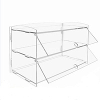 Vitrine moderne pliable à 2 niveaux en acrylique transparent sur mesure
