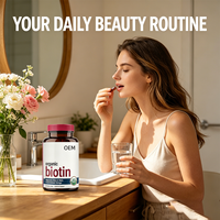 Capsules de biotine 10000 mcg en marque privée pour une croissance rapide des cheveux et une peau éclatante, capsules naturelles pour la croissance des cheveux