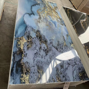 Panneau mural en PVC bleu, <span class=keywords><strong>plaque</strong></span> en plastique haute brillance avec texture réaliste de marbre et d'<span class=keywords><strong>ardoise</strong></span>, revêtement mural intérieur, prix d'usine - Product Image 1