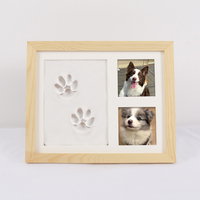 Cadre photo commémoratif pour empreintes de pattes d'animaux, cadre en bois, imperméable, pour table, pour chiens et chats