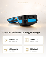 PDA Android 16 con Impresora Térmica de 58 mm, Terminal Portátil POS, Escáner de Código de Barras Móvil para Punto de Venta en Tiendas Minoristas