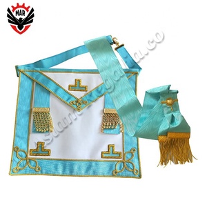 Delantal de cuero de piel de cordero, albañil Master instalado, regalia inglesa, albañil, con nivel de camiseta de metal dorado - Product Image 4