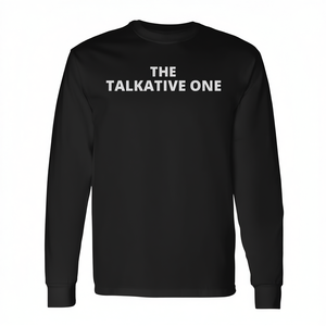 T-shirt a maniche lunghe The Talkative One, girocollo nero, unisex, taglia media per adulti - Product Image 2