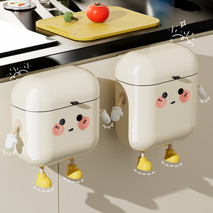 Poubelle murale rectangulaire mignonne sans perçage pour cuisine et salle de bain - Product Image 1