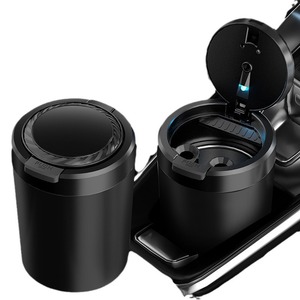 Car Ashtray With Light Press Type Portable For Family Car Plastic Material - Product Image 1