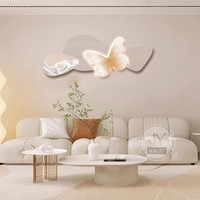 Cremefarbenes Tier-Schmetterling-Blumen-Wandbild für Schlafzimmer, Wohnzimmer, Sofa-Hintergrund, Kristallporzellan, Umweltfreundlich