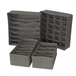Lot de 4 organisateurs de rangement de <span class=keywords><strong>sous</strong></span>-vêtements, soutien-gorge pliable, tissu doux, séparateur de <span class=keywords><strong>tiroir</strong></span> de commode, organisateur de <span class=keywords><strong>sous</strong></span>-vêtements - Product Image 4